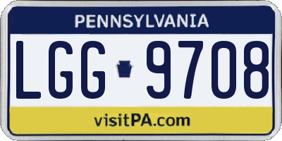 PA license plate LGG9708