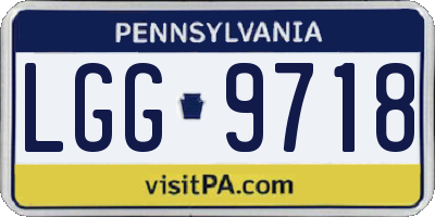 PA license plate LGG9718
