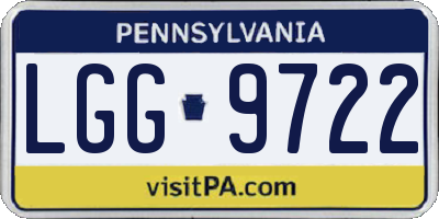 PA license plate LGG9722