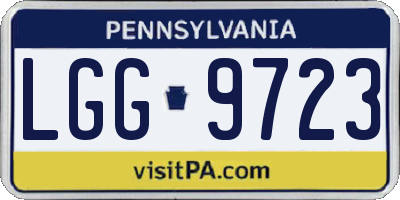 PA license plate LGG9723