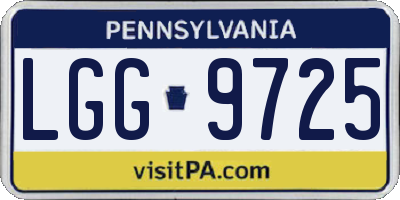 PA license plate LGG9725