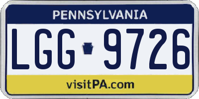 PA license plate LGG9726