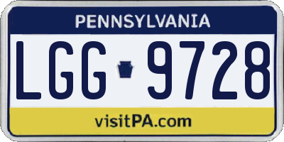 PA license plate LGG9728