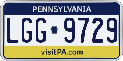PA license plate LGG9729