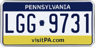 PA license plate LGG9731