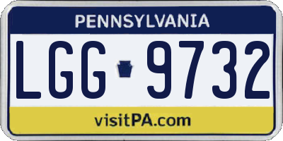 PA license plate LGG9732