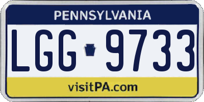 PA license plate LGG9733