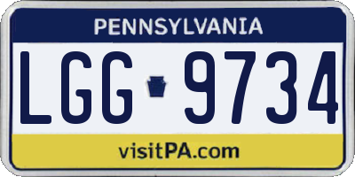 PA license plate LGG9734