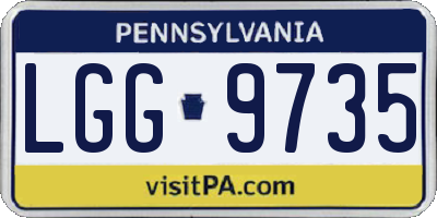 PA license plate LGG9735