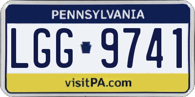 PA license plate LGG9741