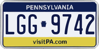PA license plate LGG9742