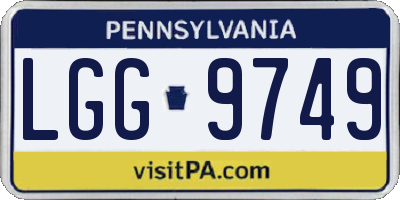 PA license plate LGG9749
