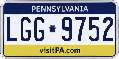 PA license plate LGG9752