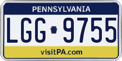 PA license plate LGG9755