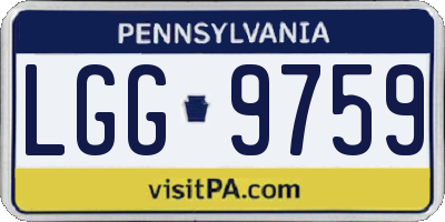 PA license plate LGG9759