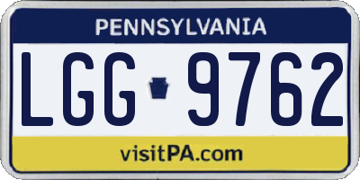 PA license plate LGG9762