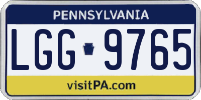 PA license plate LGG9765