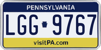 PA license plate LGG9767