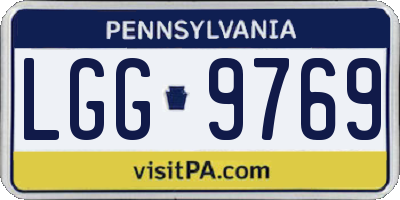 PA license plate LGG9769