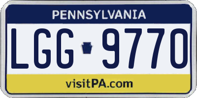 PA license plate LGG9770