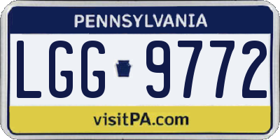 PA license plate LGG9772