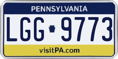 PA license plate LGG9773