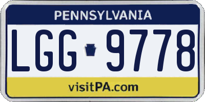 PA license plate LGG9778