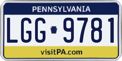 PA license plate LGG9781