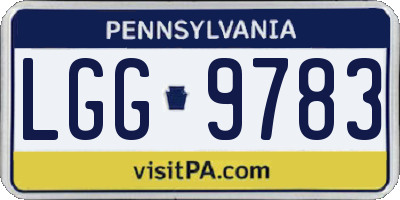 PA license plate LGG9783
