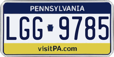 PA license plate LGG9785