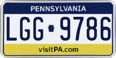 PA license plate LGG9786