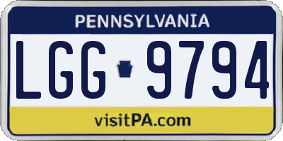 PA license plate LGG9794