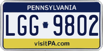 PA license plate LGG9802