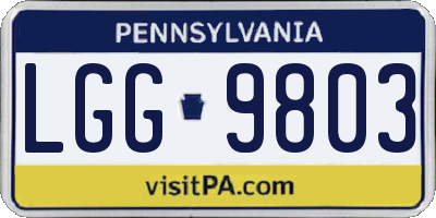 PA license plate LGG9803