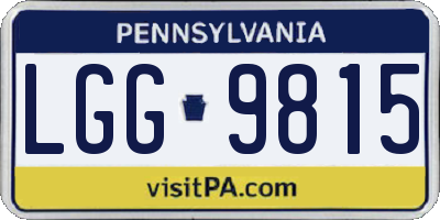 PA license plate LGG9815