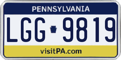 PA license plate LGG9819