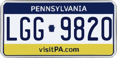 PA license plate LGG9820