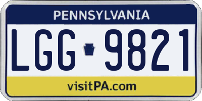 PA license plate LGG9821