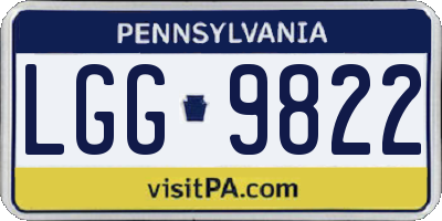 PA license plate LGG9822
