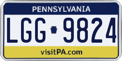 PA license plate LGG9824