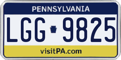 PA license plate LGG9825