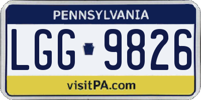 PA license plate LGG9826
