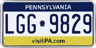 PA license plate LGG9829