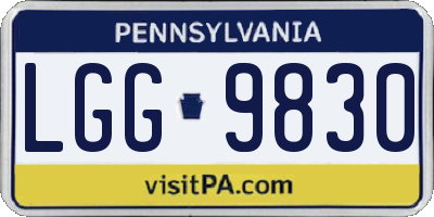 PA license plate LGG9830