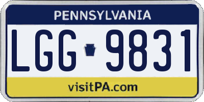 PA license plate LGG9831