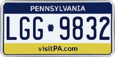 PA license plate LGG9832