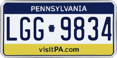 PA license plate LGG9834