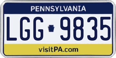 PA license plate LGG9835