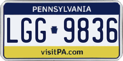 PA license plate LGG9836
