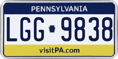 PA license plate LGG9838
